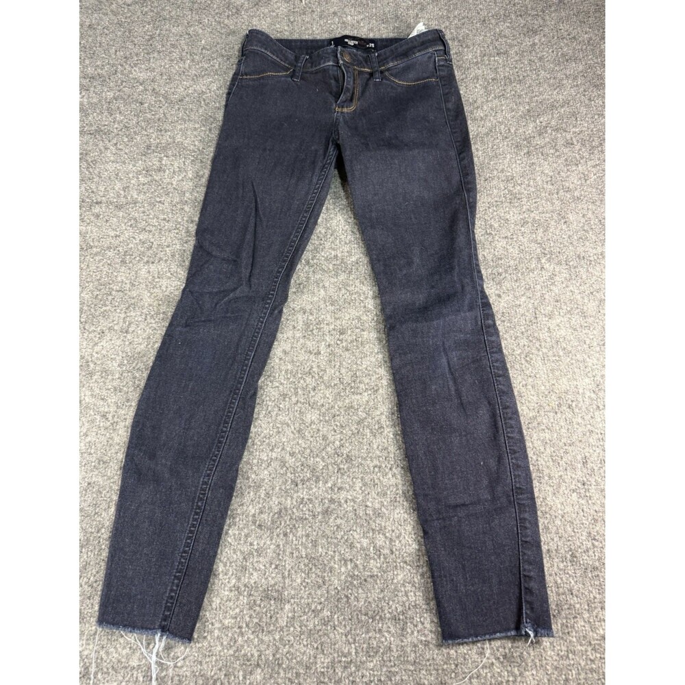 Hollister Crop Jeggings Womens 25W Dark Wash Stretch Skinny Raw Hem Jeans